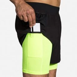 Men's Brooks Carbonite 5" 2-in-1 Short Run Visible Collection 211352-070 -Goodr Sales Shop 211352 070 D2 Carbonite 5in 2in1 Short