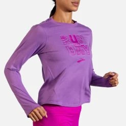 Women's Brooks Distance Graphic Long Sleeve - 221468-573 -Goodr Sales Shop 221468 573 MV Distance Graphic Long Sleeve