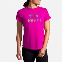 Women's Brooks Distance Graphic Short Sleeve 221469-611