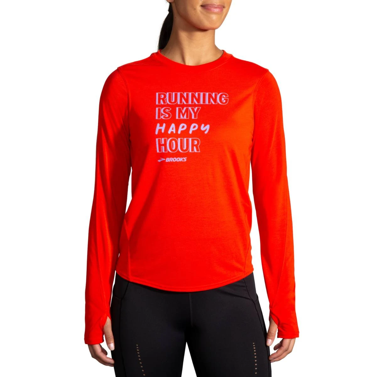 Women's Brooks Running Is My Happy Hour Long Sleeve 221540-624 4 Women's Brooks Running Is My Happy Hour Long Sleeve 221540-624 - Image 2